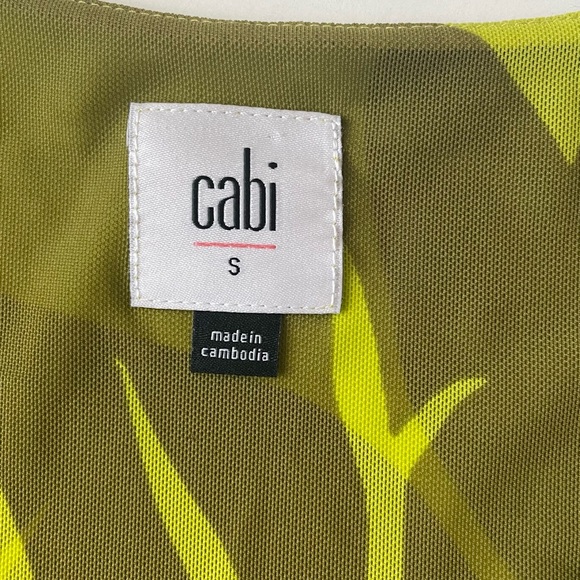 Cabi Tie Front Green Tropical Print Mesh Maxi Dress Small - Picture 8 of 11